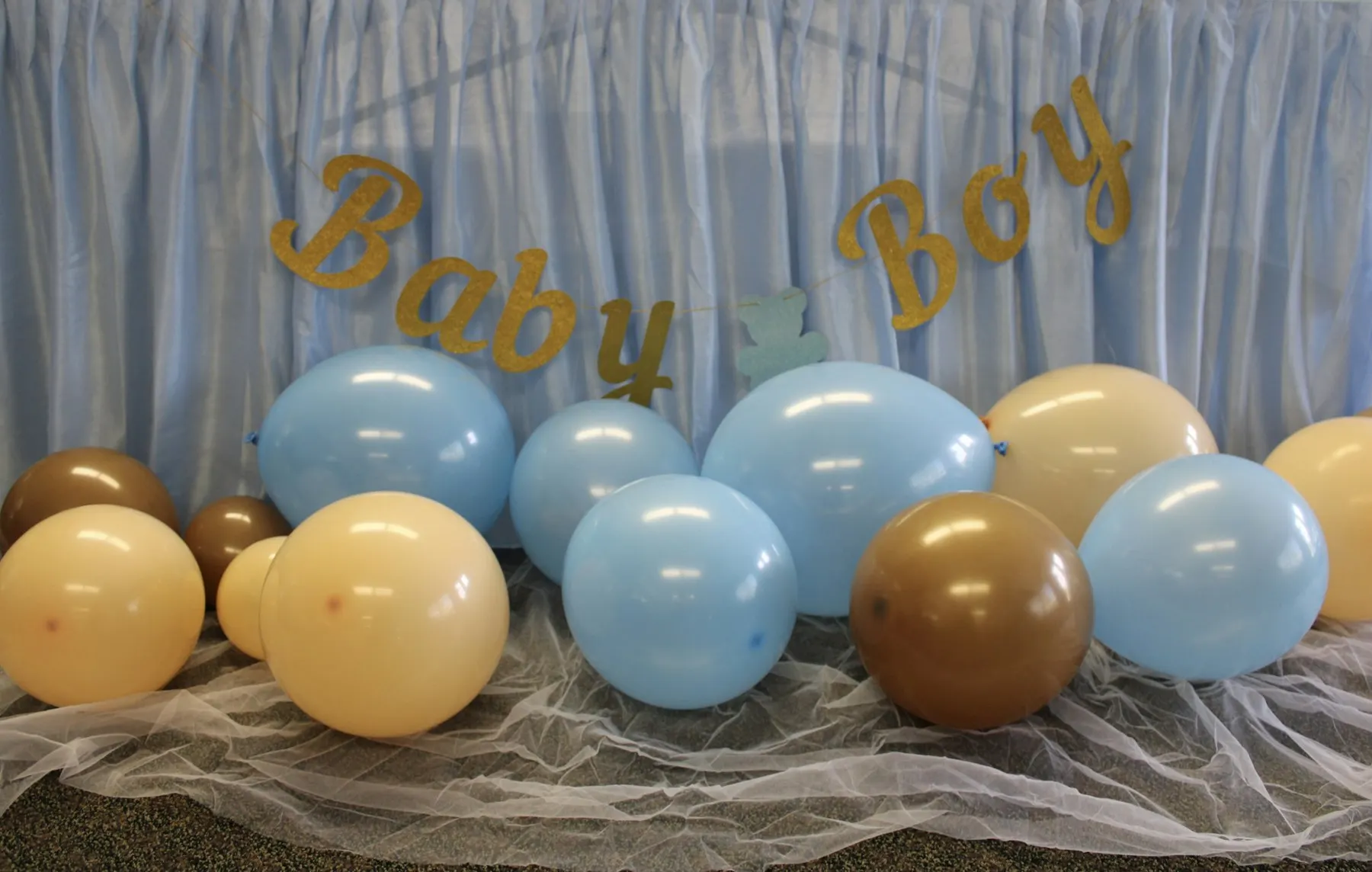 Balloon cluster on a celebration table